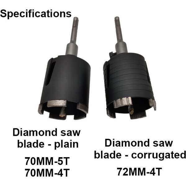 Ouvre-trou de ciment 68/70/72MM, 4-5 dents, embout à noyau de diamant, jeu de forets de scie cloche pour mur de béton, foret électrique à noyau creux