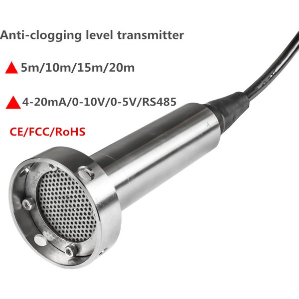 Capteur de niveau de liquide submersible anti-colmatage, transmetteur de pression pour réservoir d'eau, 4-20mA 0-10V RS485, transmetteur de niveau d'eau de rivière