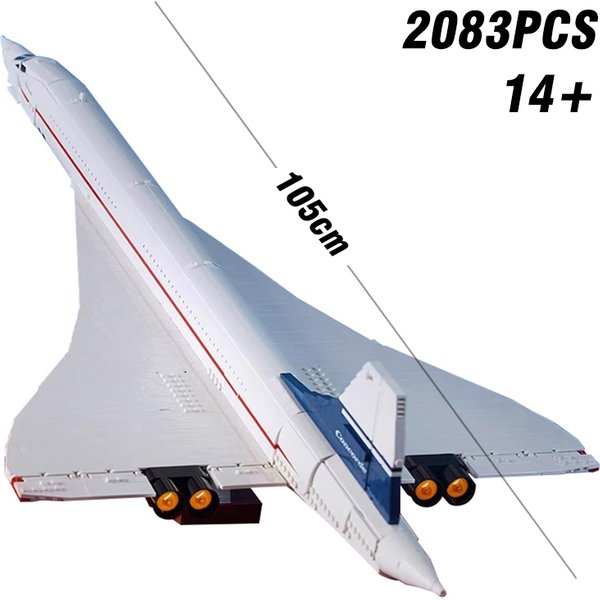 Modèle de navette spatiale Airbus Concorde, avion supersonique, cadeau de vacances, 2083 pièces, jouet éducatif en briques pour enfants