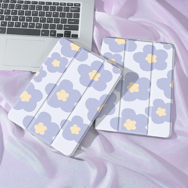 Blumenhülle für iPad 9./8./7. Generation 10,2 Zoll Hülle, für MiNi 4/5/6 Cover, mit Stifthalter, Auto Wake/Sleep Cover