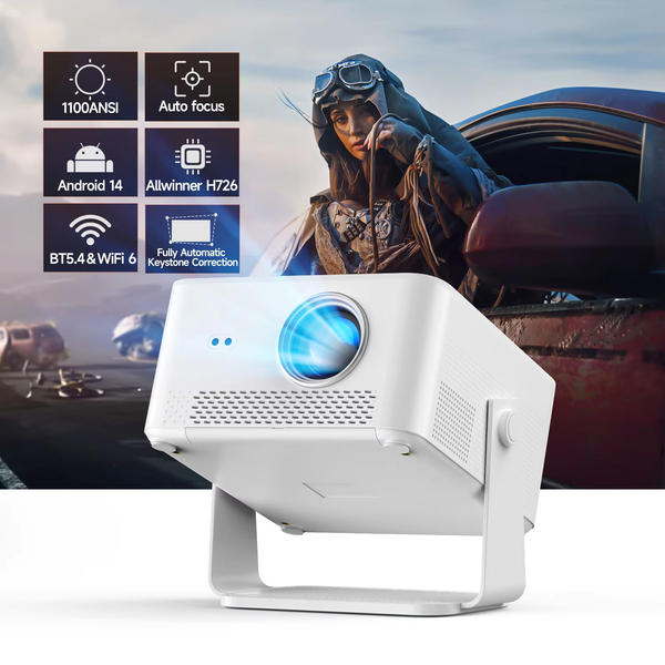 Projecteur portable d'extérieur Magcubic HY450MAX 1100 ANSI 1080P avec autofocus, prise en charge 8K, Android 14, WiFi 6, mini-projecteur Beam