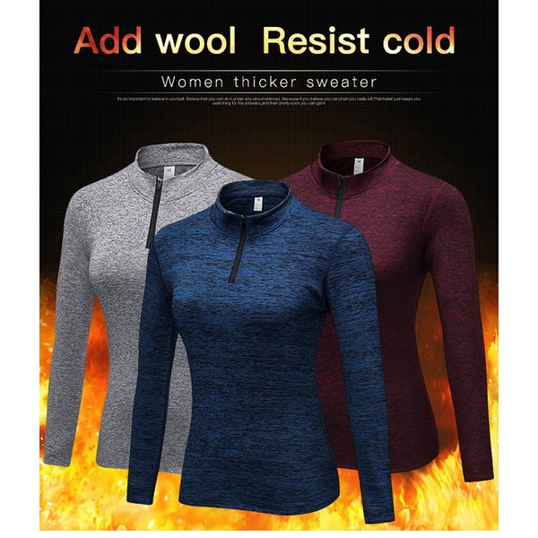 Haut de Sport d'entraînement à manches longues, garde au chaud, chemise de Yoga à fermeture éclair, solide, séchage rapide, chemise de Fitness pour femmes, 2023