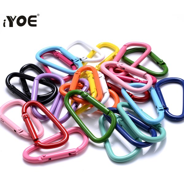iYOE 5 teile/los 45x24mm Mix D Karabiner Haken Bunte Legierung Schlüsselbund Clip Haken Für Die Herstellung Von Schlüssel ring Stecker DIY Erkenntnisse