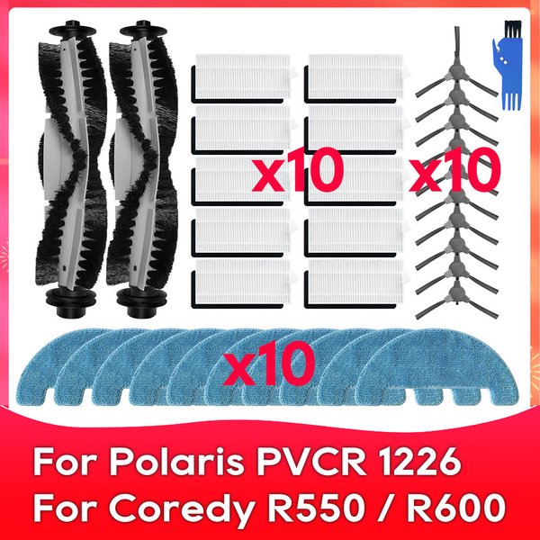 Aspirateur Robot Coredy R550 / R600 / R650 / R750 / Polaris Pvcr 1226 / 3200 / 1026 / 1229 / 1090, avec Brosse Latérale Principale et Vadrouille, Ycin is Pvcr 1226 / 3200 / 1026 / 1229 / 1090