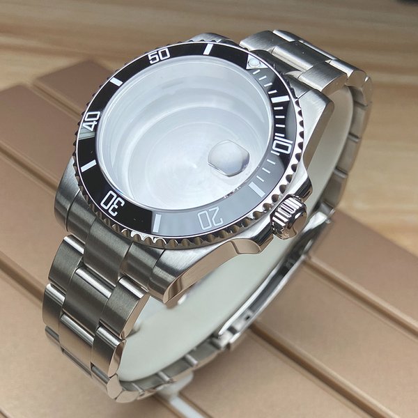40mm NH35 Watch Case 316 Stainless Steel Watchband Sapphire Glass For Seiko nh35 nh34 nh36 nh38 Miyota 8215 Movement 28.5mm Dial