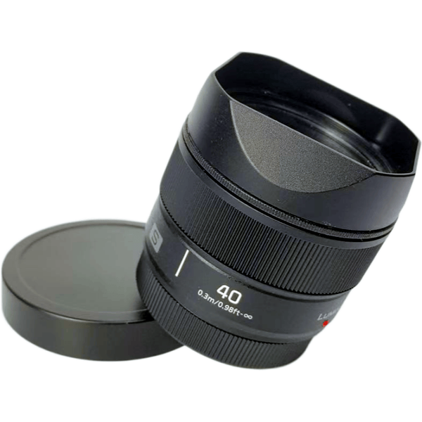 Design für Panasonic LUMIX S 40mm F2 L-Mount – quadratische Objektivblende aus Metall zum Einschrauben mit kostenloser Metallkappe