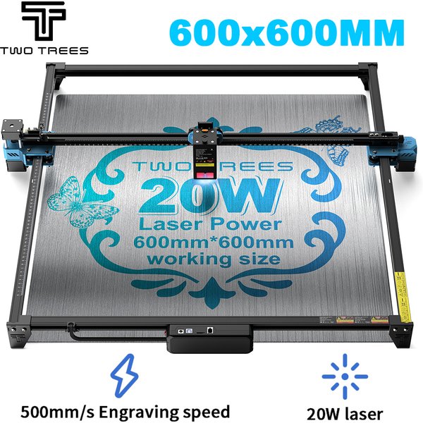 Twotrees TTS-20 MAX Lasergravurmaschine 20W ESP32 Hauptsteuerung für Verschiedene Materialien DIY Holz-Lasergravierer und Schneidemaschinen