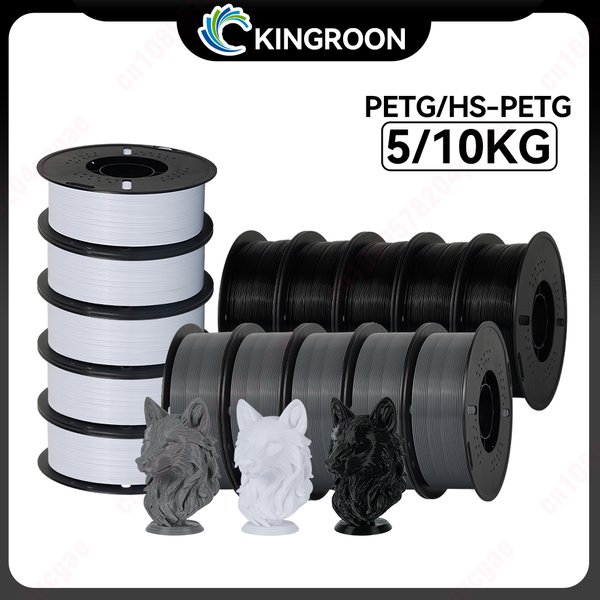 KINGROON PETG/HS-PETG 3D-Filament 1KG/Rolle 1,75mm ±0,03mm 3D-Druckmaterial Schwarz, Weiß, Grau Vakuumverpackung Schneller Versand