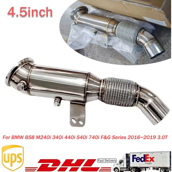 304 STAINLESS 4.5inch Turbo Catless Downpipe For BMW B58 340i F30/F31 440i F32/F33 540i G30/31 740i G11/G12 M140i F20/F21 M240i F22/F23 F&G series