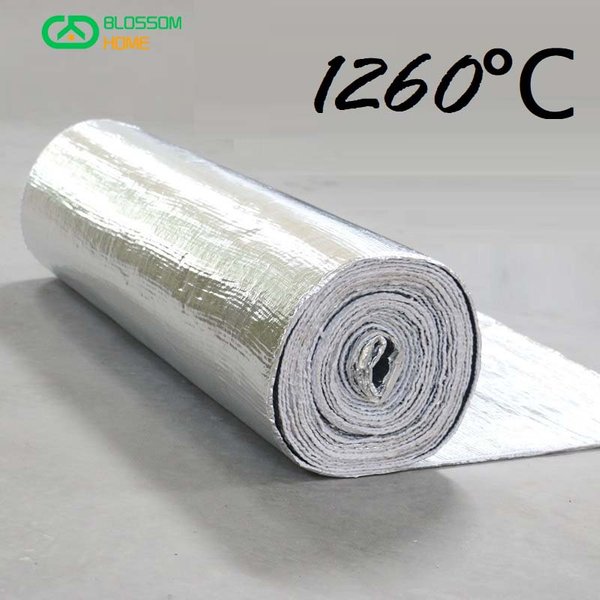 Tissu de protection ignifuge en Fiber de céramique, fil de Nickel résistant aux hautes températures, recouvert de feuille d'aluminium