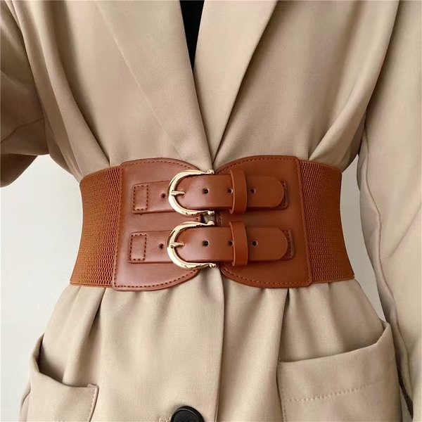 High Sense Retro Dornschließe Taillendichtung elastischer elastischer breiter Gürtel Damenmode-Accessoires