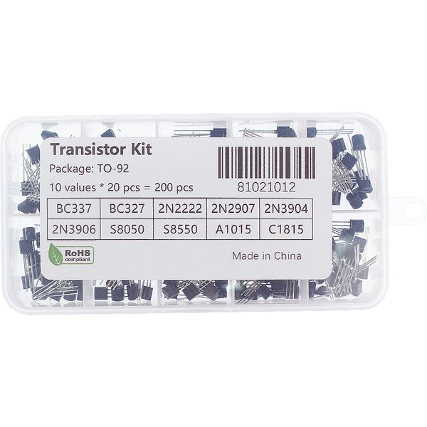 Bc337 bc327 2 n2222 2 n2907 2 n3904 2 n3906 s8050 s8550 a1015 c1815 10 Werte DIY-Transistor-Kit-Sortiment, pnp npn-Transistor bis-92