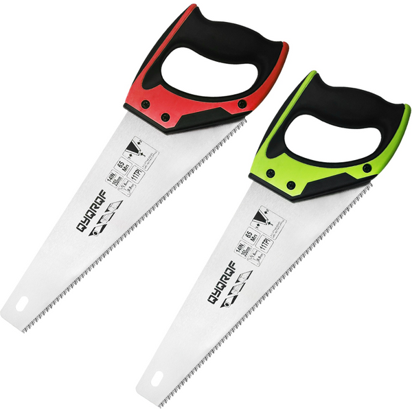14 Inch Pro Hand Saw 11 TPI Fine-Cut Soft-Grip Hardpoint Handsaw for Sawing Trimming Gardening Cutting Wood DrywallPipes