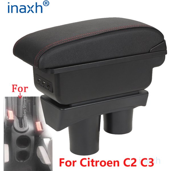 Für Citroen C2 Armlehne Box Für Citroen C3 C2 Auto Armlehne Lagerung Box Tasse Halter Änderung Zubehör