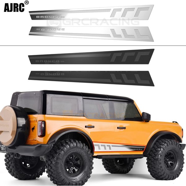 Shell Side Skirt Decorative Lens Mirror Stainless Steel Shell Metal Crash Plate Type Q For 1/10 Traxxas Trx-4 New Bronco Trx4