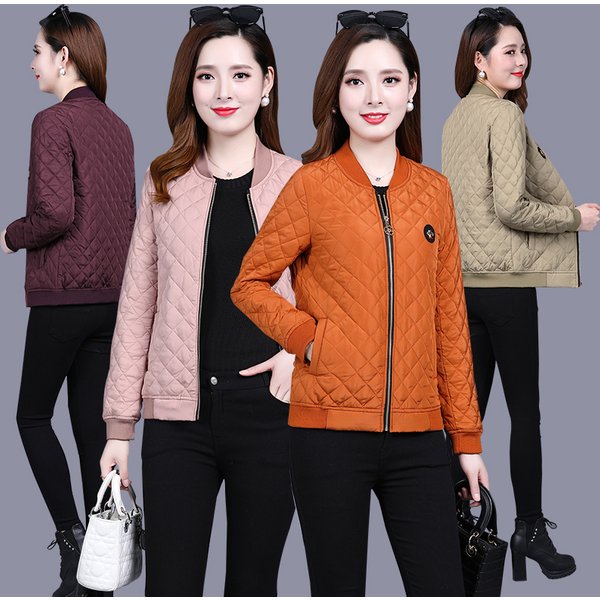 Manteau Matelassé Fin à Col en V pour Femme d'Âge Moyen, Veste Chaude Croisée, Cadeau pour la Mère, Automne