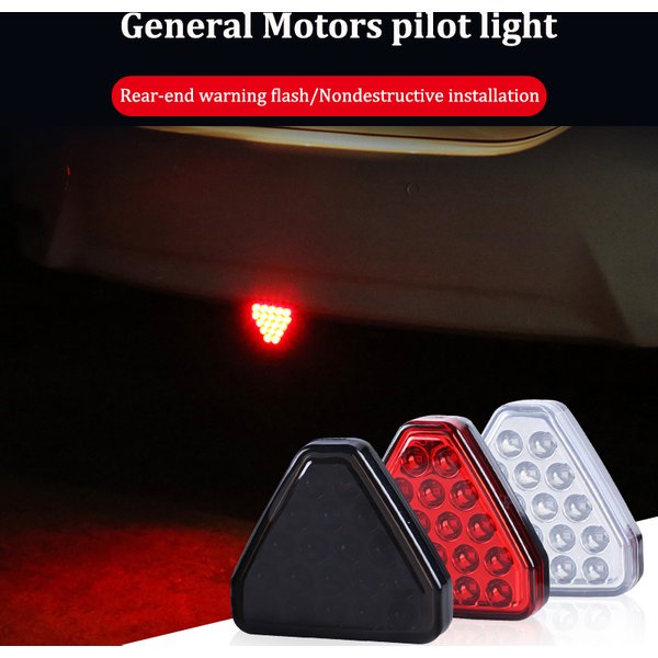 Flash F1 Triangle Style Light Car Pilot Stop Safety Lights Sporty Rear Third Brake Light Auto Tail Warning Brake Signal Lamp 12V