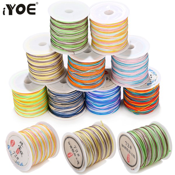 iYOE 45m/Roll 0.8mm Gradient Color Macrame Thread Rope Nylon Cord For Jewelry Making Bracelet Diy Needlework Craft Tassel Charms