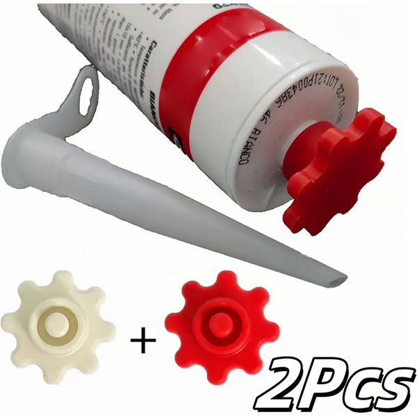 Bouchons de tubes flexibles de Style engrenage, plastique Durable, empêche le durcissement de la colle, pour la réparation du Silicone, utilisation en extérieur, cadeau, 2 pièces