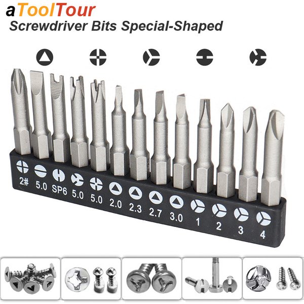 Tournevis triangulaire de précision en forme de Y U, embout magnétique 1/4 pouces, croix intérieure à trois Points, pointe de sécurité pour perceuse électrique