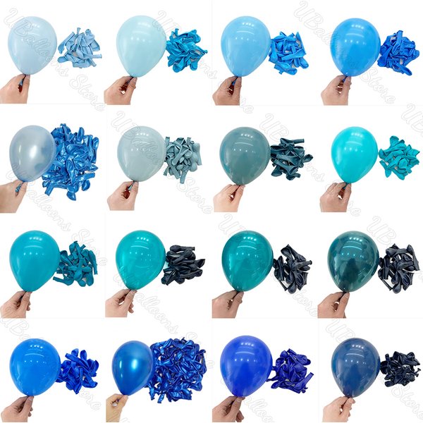 10/20/30 pièces ballons d'anniversaire bleus 5/10/12/18 pouces métal bleu marine bébé bleu ballon en Latex pour bébé douche anniversaire mariage décor