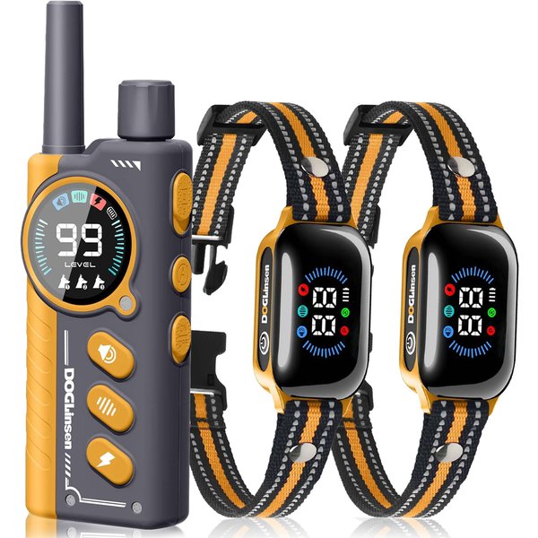 IPX7 Waterproof Dog Training Collar,Smart 2-in-1 Auto Anti-Bark and Shock Collar for All Size Dogs,3300FT Remote Electric Collar