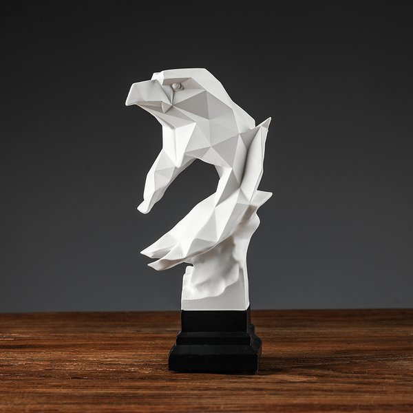 Statue de famille d'aigle chauve américain moderne, décoration rustique pour la maison, Sculptures 3D blanches, accessoires de décoration de Table de bureau