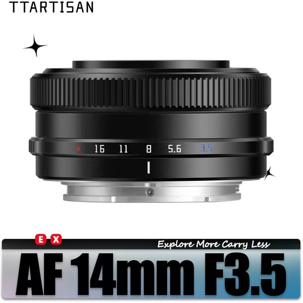Objectif photo à focale fixe TTARTISAN AF 14mm F3.5 APS-C pour la photographie humaniste avec monture Sony E A6400 A7RIII FX30 ZVE10