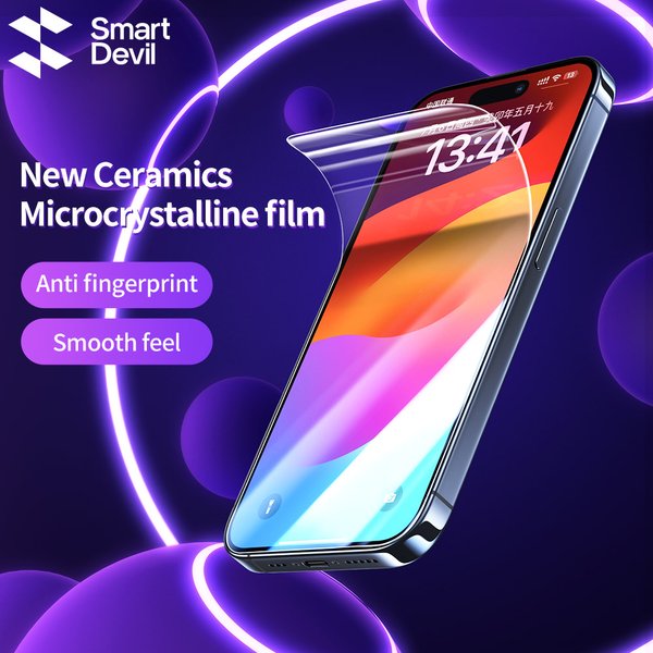 SmartDevil-Film microcristallin pour iPhone 15 Pro Max, protecteur d'écran, couverture complète HD, film hydrogel