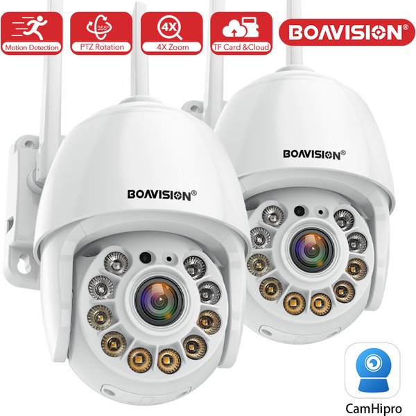 1PCS/2PCS Mini WIFI PTZ IP Camera 4X Digital Zoom Motion Tracking Two Way Audio 1080P Full Color Night Vision Outdoor Camhipro