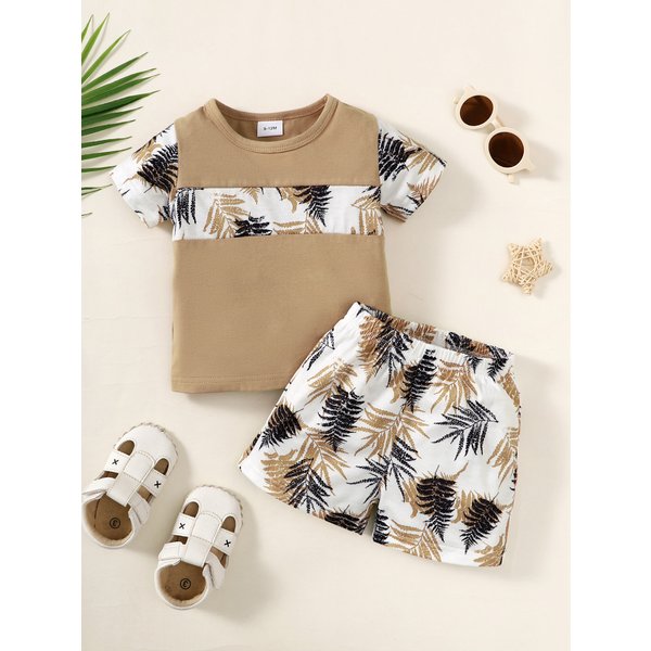 Ensemble de vêtements pour bébé garçon de 1 à 3 ans, haut à manches courtes + Short, 2 pièces, tenue décontractée quotidienne d'été, vêtements de Style plage pour tout-petits garçons