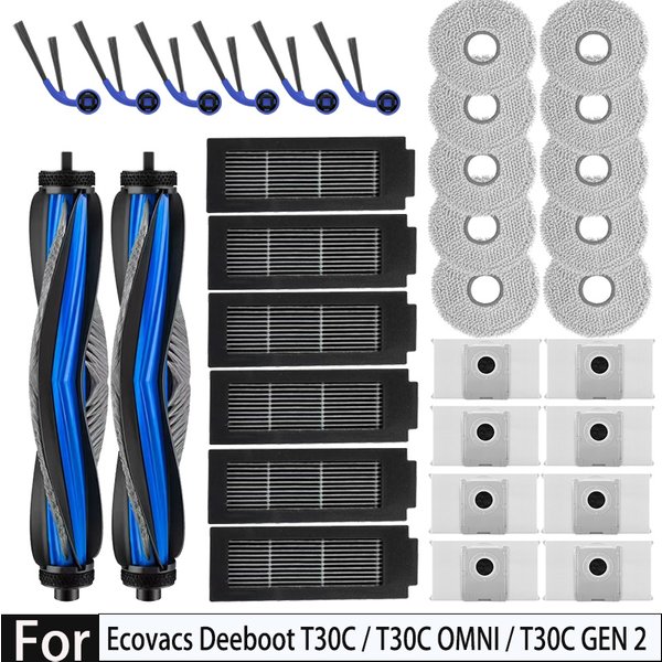 Pièces détachées Ecovacs Deebot T30C / T30C GEN 2 / T30C OMNI / T30C OMNI GEN 2, Deebot N50 OMNI : brosse, filtre, chiffon de nettoyage, sac à poussière