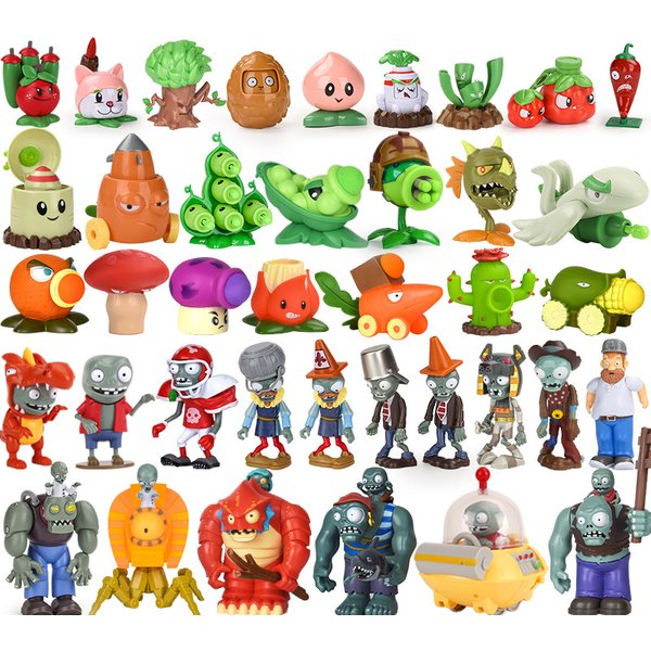 Plants vs Zombie Figurka Anime Przeszkoda Pirat Zombie Peashooter Twardy klej Zombie Figurka akcji Model Zabawka Strzelanie Zabawka Prezent dla dzieci
