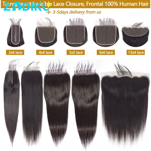 Dentelle frontale transparente 13x4 13x6 oreille à oreille droit fermeture HD 2x6 4x4 5x5 6x6 cheveux humains 100% brésiliens vierges doux soyeux ligne préformée nœuds blanchis accessoire coiffure