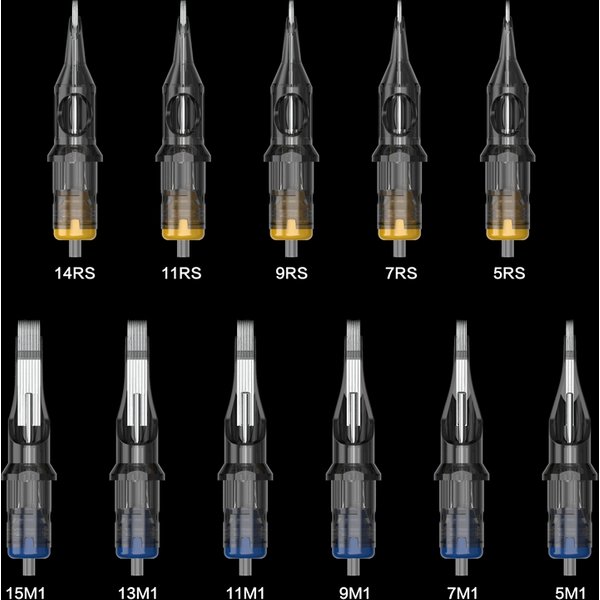 Aiguilles de tatouage professionnelles à cartouche RL RS M1, 5 pièces, jetables, semi-permanentes, pour maquillage des sourcils et des lèvres, stylo pour Machine à tatouer