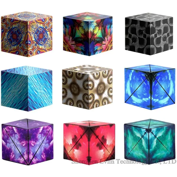 Vielzahl geometrische veränderbare magnetische Zauberwürfel Anti Stress 3D Hand Flip Puzzle Würfel Kinder Stress abbau Zappeln Spielzeug