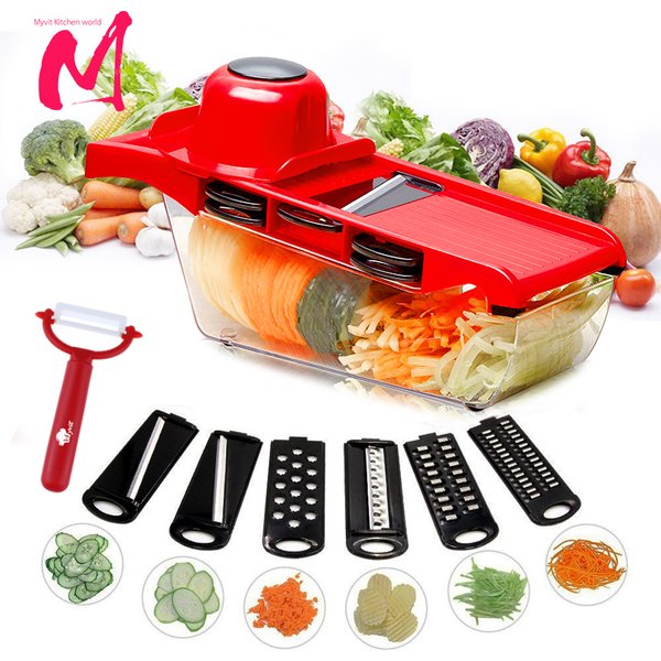 Myvit Vegetable Cutter with Steel Blade Slicer Potato Peeler Carrot Cheese Grater Vegetable Slicer Kitchen Accessories