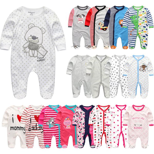 Kiddiezoom Fashion Classic Unisex Langarm Kausal Baby Junge Mädchen Strampler Weiche 100 % Baumwolle Neugeborene Kleidung