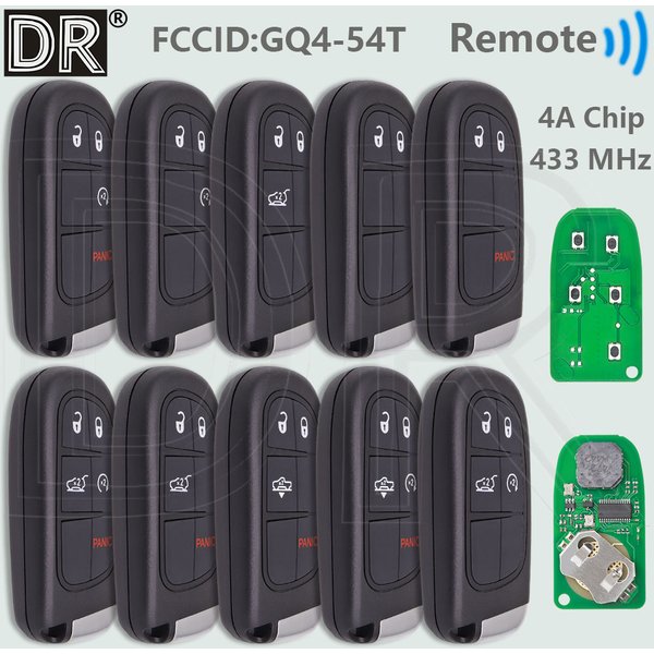 DR GQ4-54T 4A PCF7953M 433 MHz Pilot zdalnego sterowania do Jeep Cherokee Dodge Ram 1500 2500 3500 Durango Chrysler