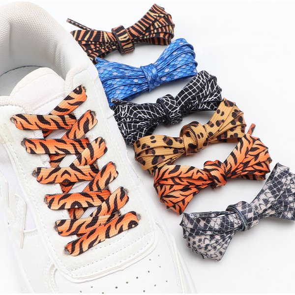 Leopard Shoelaces Classic Animal Prints Zebra Tiger Pattern Sports Shoe Laces Flat High-top Canvas Sneakers Women Men Shoelace