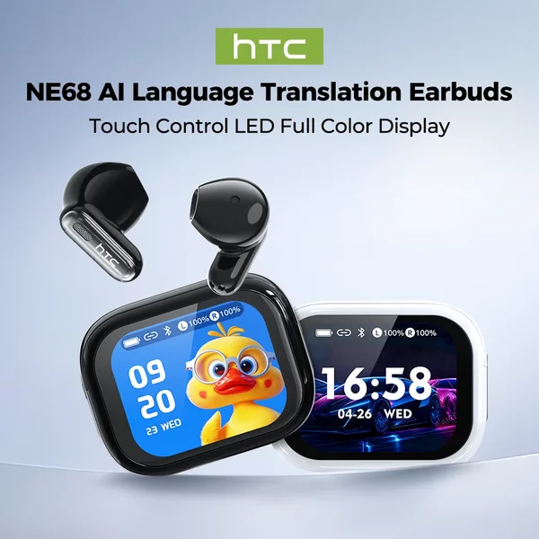 Neue 2026 HTC NE68 Bluetooth 6.0 kabellose Kopfhörer AI-Übersetzungskopfhörer Lange Akkulaufzeit Upgrade Kostenlose Übersetzer-APP