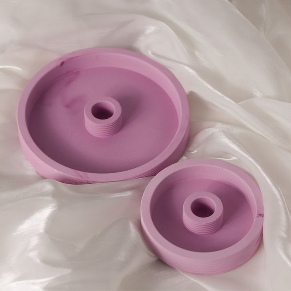 Moule en silicone pour bougeoir à rayures rondes, bricolage fait à la main ci-après, résine de plâtre, stockage de béton, balançoire, décor à la maison