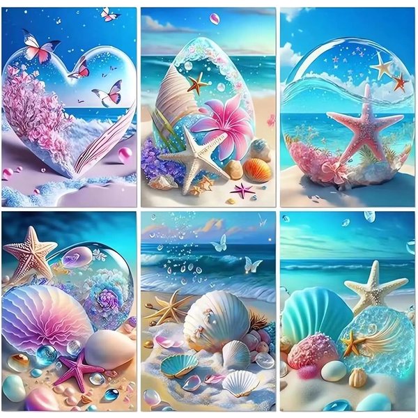 Starfish 5D Diamond Painting Fantasy Shell Seaside Scenery Full Diamond Embroidery Mosaic Cross Stitch Kits Bedroom Home Decor