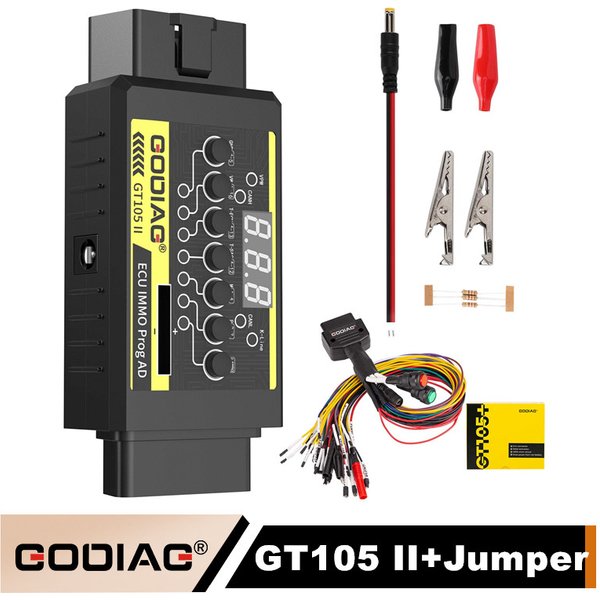 GODIAG GT105 II ECU IMMO Prog AD OBD2 Break Out Box Connector Spannung Autobatterie und volles Protokoll OBD2 Überbrückungskabel
