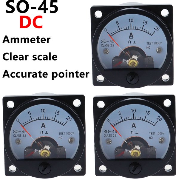 SO-45 DC Amperemeter Analoge Zeiger Meter DC1A2A3A5A10A15A20A30A Elektrische Prüfung Strom Tester