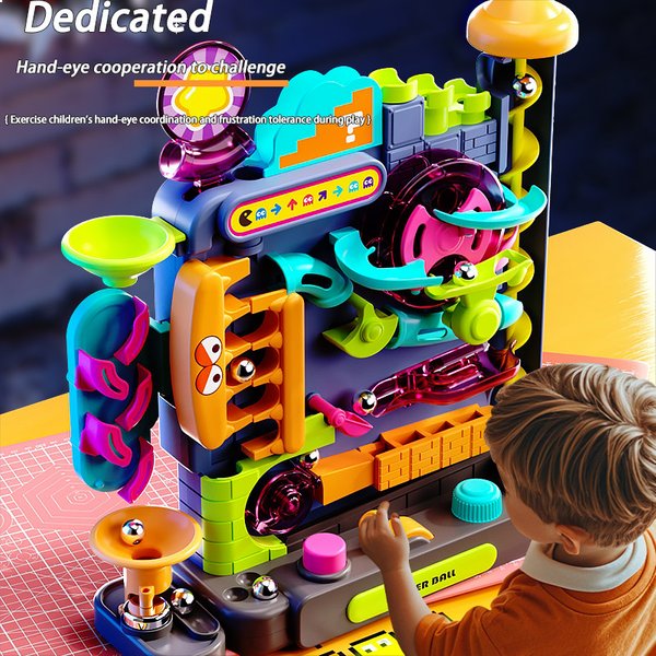 Jouet éducatif Montessori multicouche, jeu d'aventure sur Rail, modèle de boule roulante, cerveau interactif pour enfants