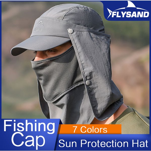 FLYSAND Visor Hat Foldable Detachable Sun Protection Breathable Mosquito Veil Camping Fishing Hiking Duck Tongue Hat Fishing