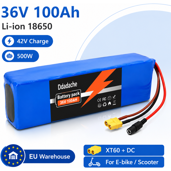 36V 100000mAh Lithium-Ionen-Akku für Elektroroller 10S2P 3600Wh Hochkapazitäts-Ersatzakku für kompatible Elektromobilitätsroller und Elektroroller