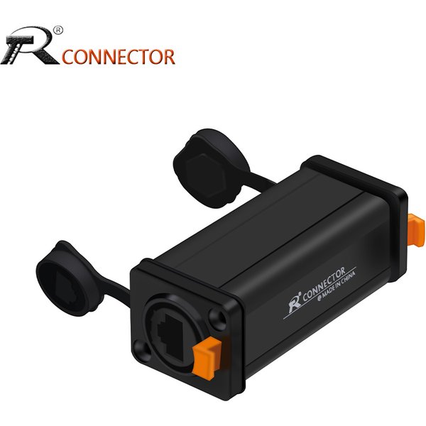 Boîtier en alliage d'aluminium/plastique, coupleur femelle RJ45, adaptateur droit, connecteur Ethernet, étanche IP65, montage sur panneau, 1 pièce