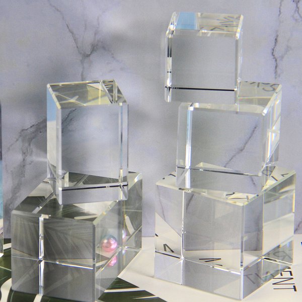 Cube de cristal clair presse-papier artisanat en cristal exquis Souvenir bricolage verre blanc pour les modèles de gravure Laser à l'intérieur du Cube